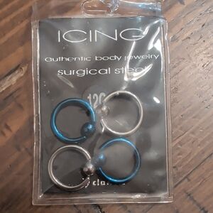 Icing Blue and Silver Surgical Steel Piercing